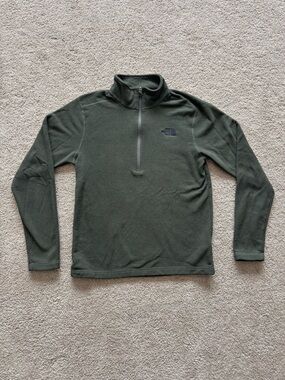 The North Face Olive Green Half-Zip Fleece Pullover